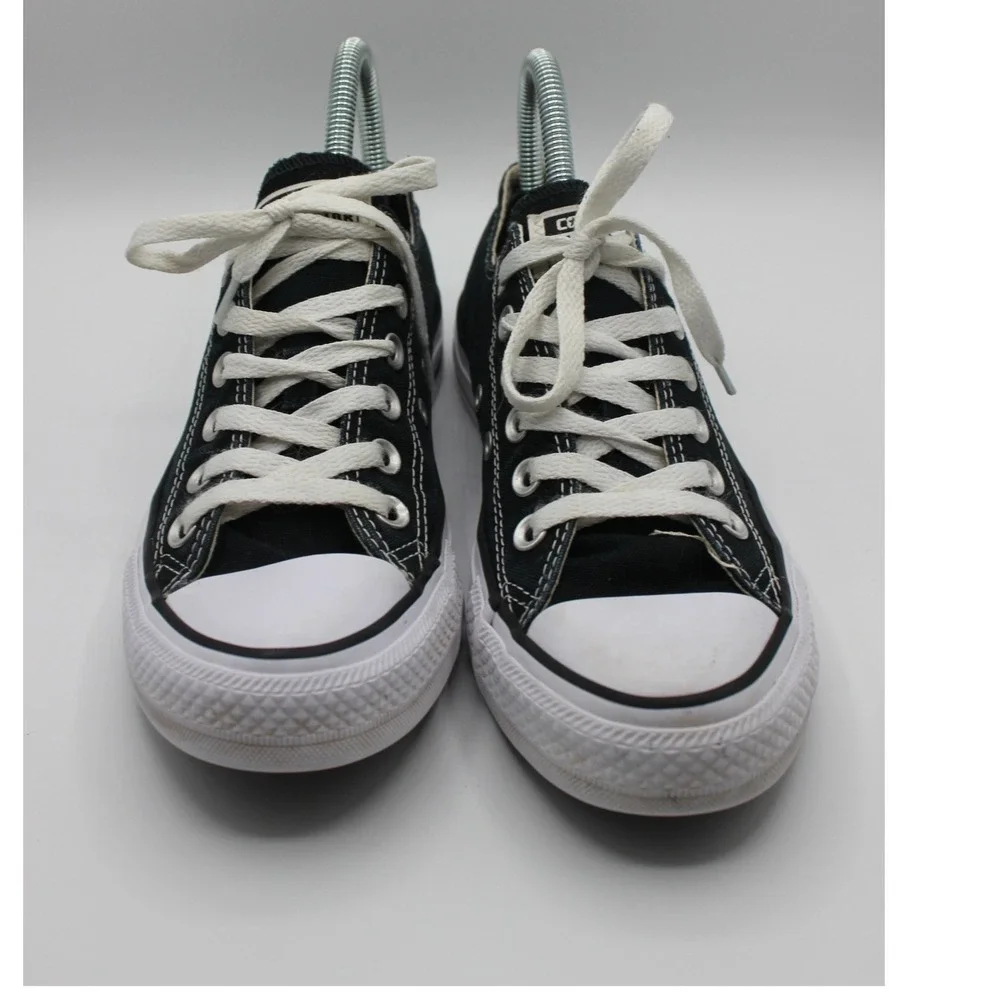 Converse Chuck Taylor All Star Low Top Black Canvas Sneakers Mens 6 Womens 8 - Picture 2 of 7